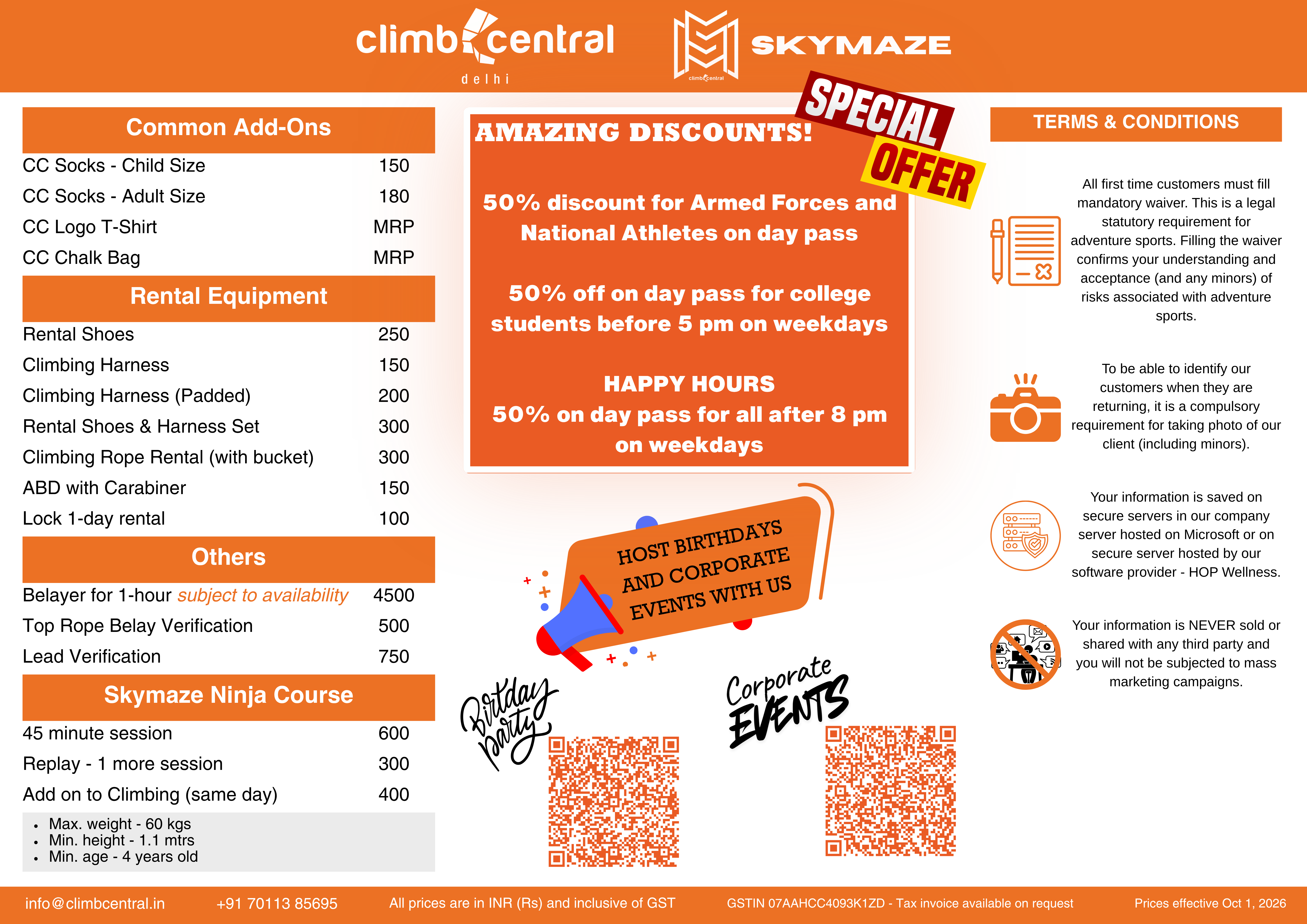 Equipment Rate Card 2